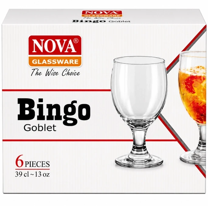 Nova Bingo Goblet Glass Set 390ml – 6 Pcs