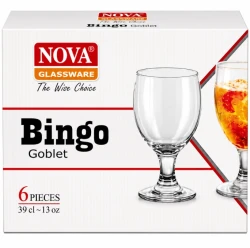 Nova Bingo Goblet Glass Set 390ml – 6 Pcs