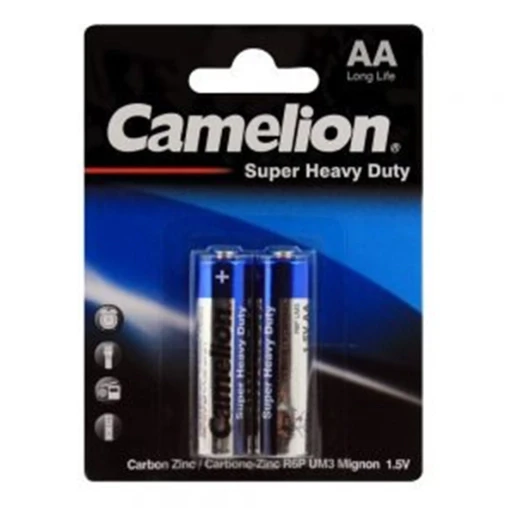 Camelion Super Heavy Duty AA Batteries 1.5V 2-Pcs Card Pack