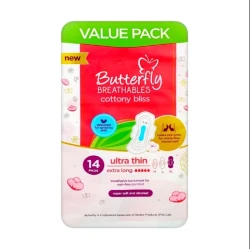 Butterfly Breathables Cottony Bliss Ultra Thin Extra Long 14 Pads