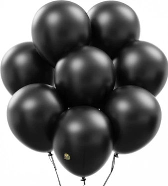 Milky Black Color Ballons 24 Pcs