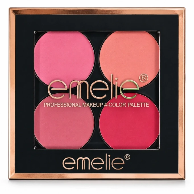 Emelie Professional Blush On 4-Color Blush Palette