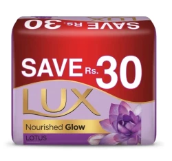 Lux Nourished Glow Lotus, Vitamin C + Floral Oil 3 In 1 Soap 128gm