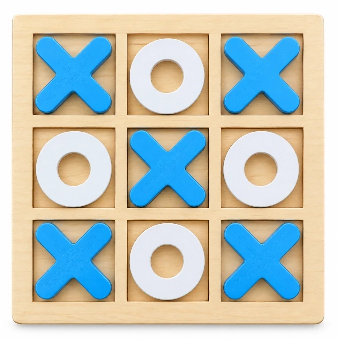 Wooden Tic Tac Toe Puzzle Game