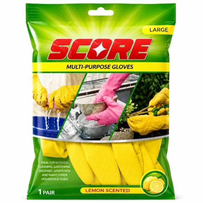 Score Multi-Purpose Lemon Scented Gloves Large – 1 Pair
