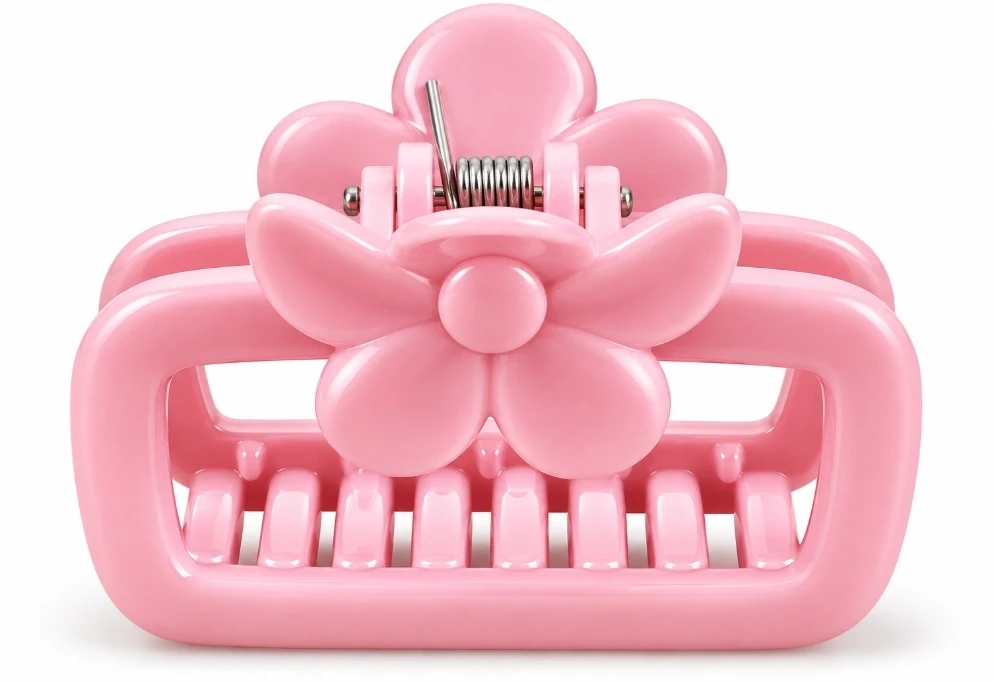 Flower Shape Hair Claw Clip (Assorted Color)-