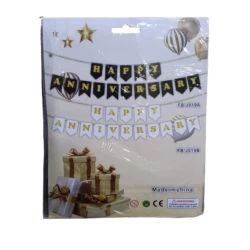 Happy Anniversary Tag Assorted Color (Black & White)