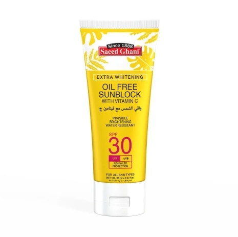 Saeed Ghani Extra Whitening Oil-Free Sunblock with Vitamin C SPF 30 (60ml)