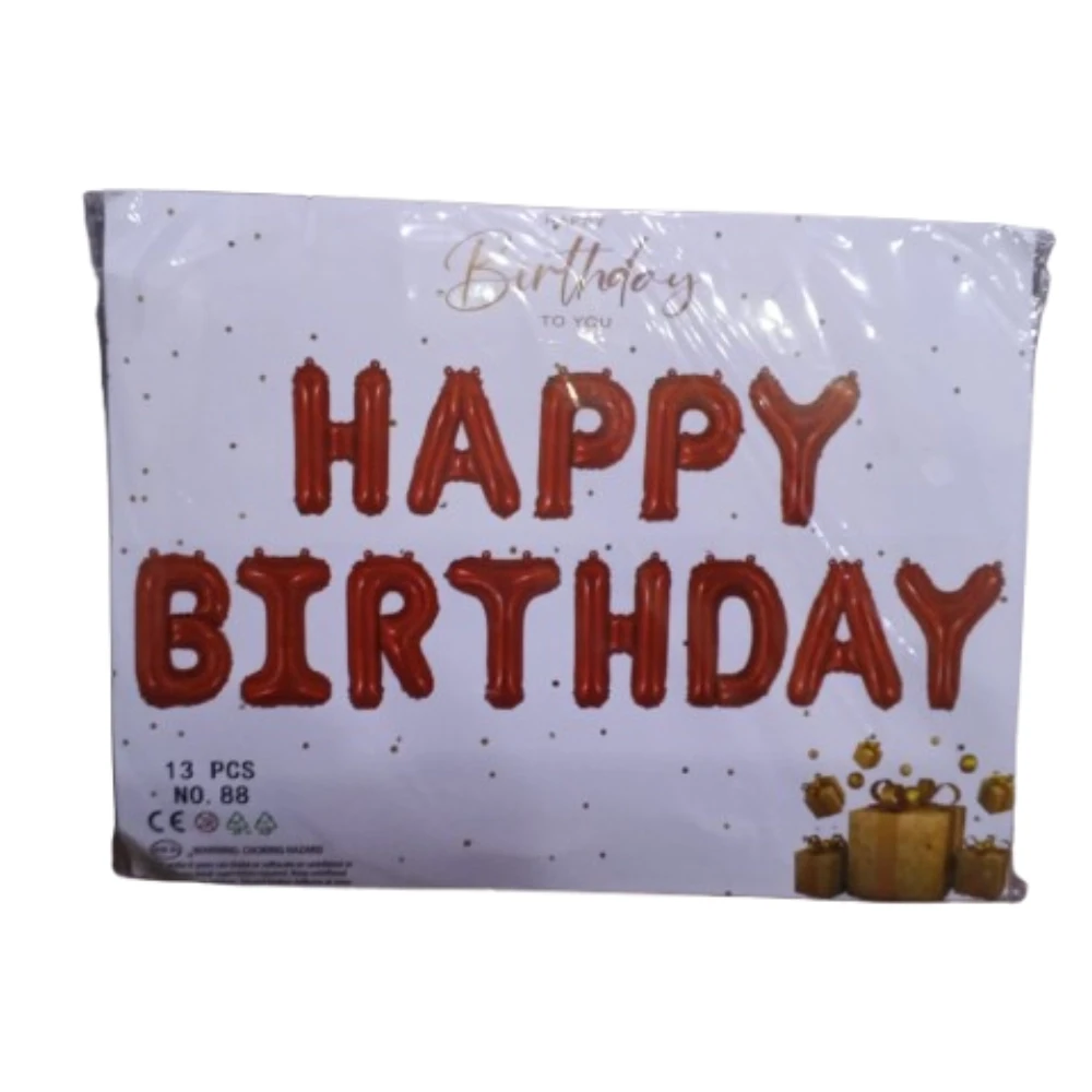 Happy Birthday Balloon Red 13 Pcs
