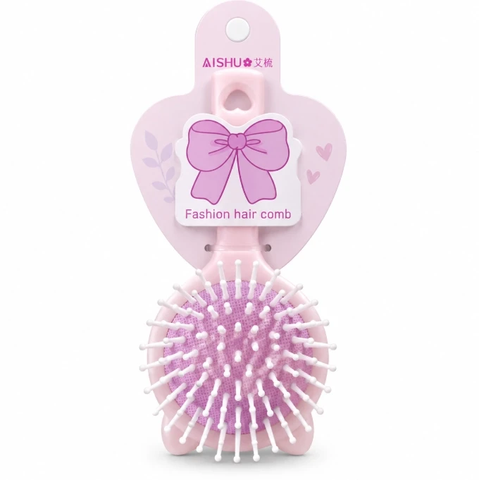 Round Shape Hair Brush for Girls (Assorted Color)