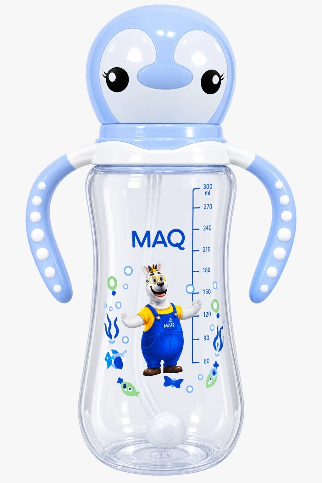 MAQ Premium Feeder Penguin Face Transparent Colored Cap 9oz