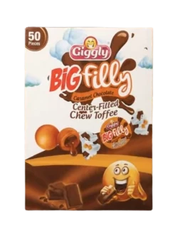Giggly Big Filly Caramel Chocolate Center Filled Chew Toffee 50-Pcs
