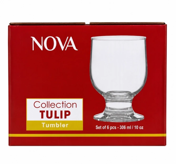 Nova Tulip Tumbler Glass Set 6 Pcs 306ml