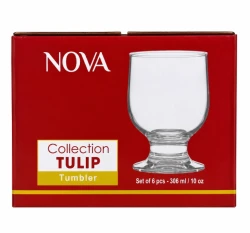 Nova Tulip Tumbler Glass Set 6 Pcs 306ml