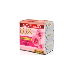Lux Soap Rose Glowing Skin Vitamin C Glycerin Trio 123g