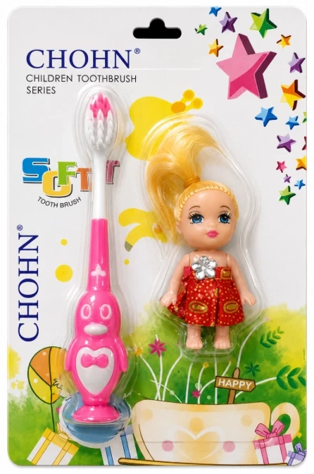 Chofn Children Tooth Brush with Assorted Toys Cartoon Girls