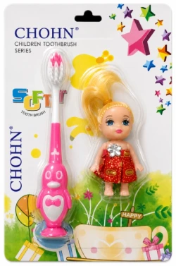 Chofn Children Tooth Brush with Assorted Toys Cartoon Girls
