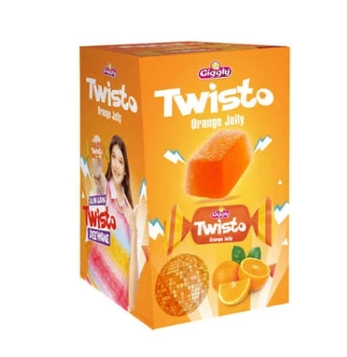 Giggly Big Twisto Stripes Orange Jelley Rs.5