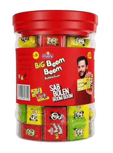 Giggly Boom Boom Bubble Gum Jar 120-Pcs Rs.5