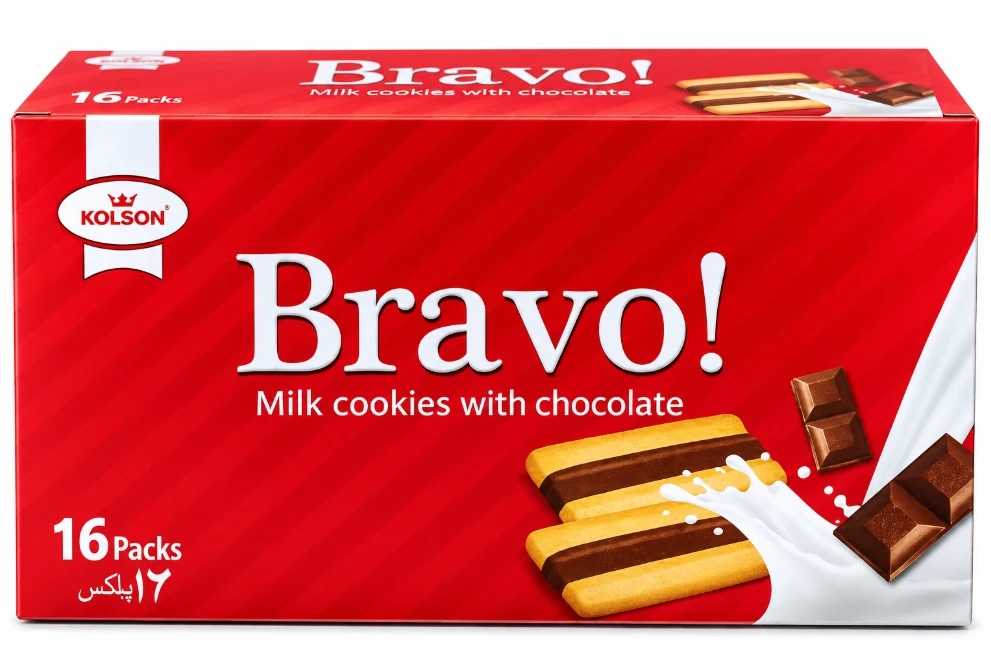 Kolson Bravo Milk Cookies with Chocolate 16 Packs