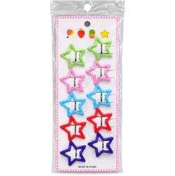 Colorful Star Shape Hair Clips – 10 Pcs