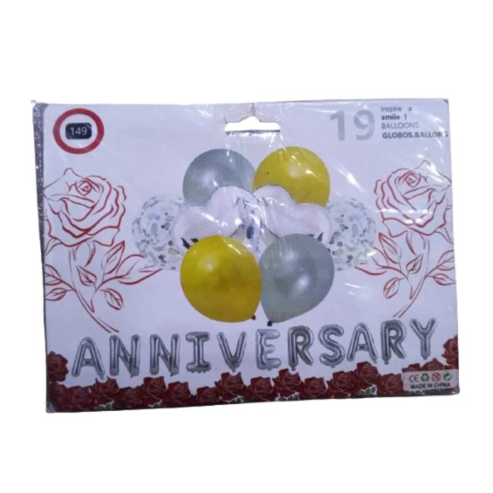 Anniversary Balloon Silver 19 Pcs