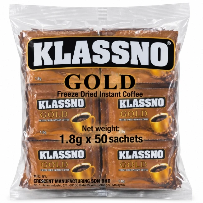 Klassno Gold Freeze-Dried Instant Coffee 1.8g x 50 Sachets