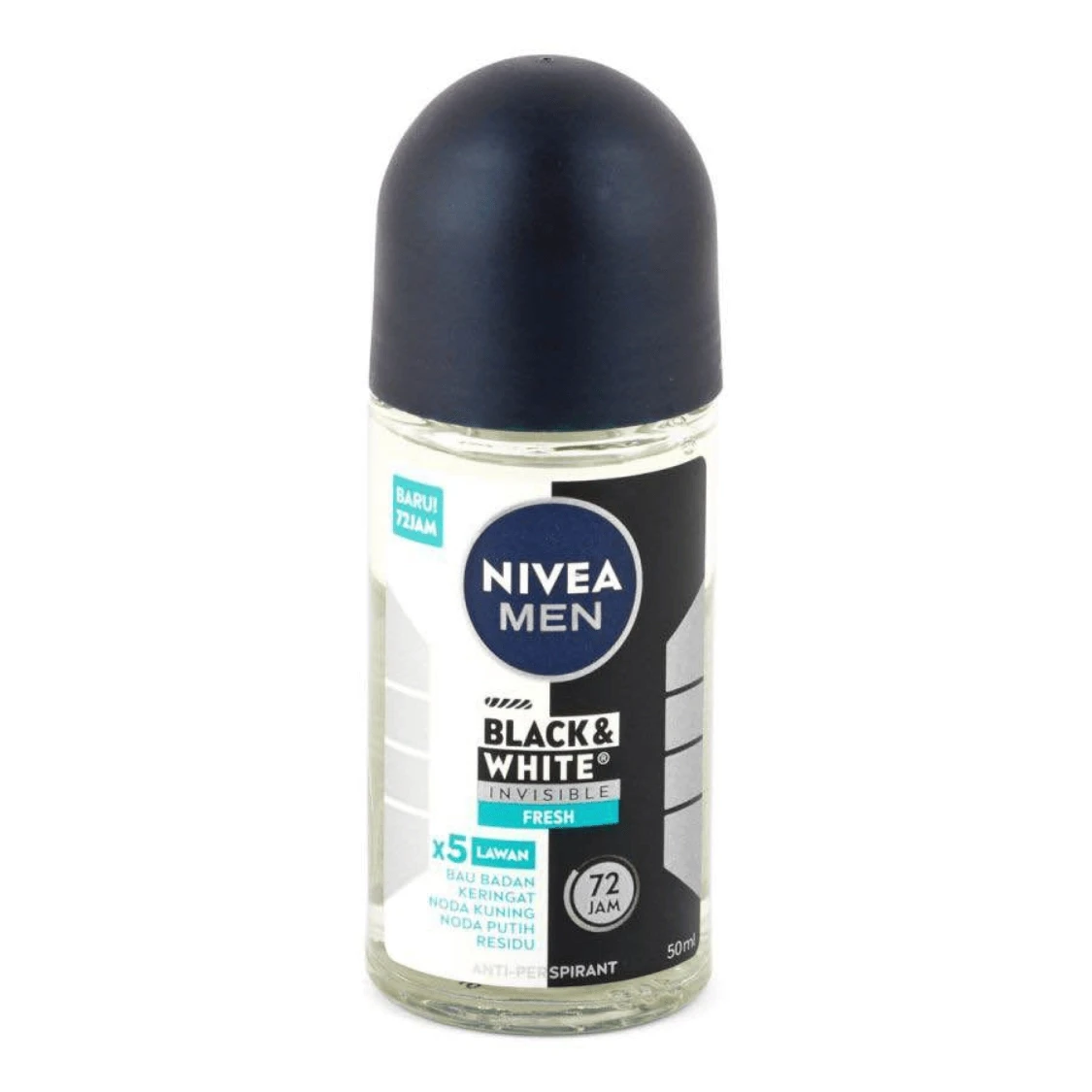 Nivea Men Roll on Black and White Invisible Fresh X5 Lawan 50ml