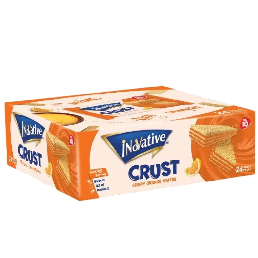 Inovative Crust Crispy Orange Wafers 24 Snack Packs Box