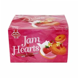 Kolson Jam Hearts Biscuit Strawberry & Vanilla Cream with Jam Topping 12 Packs Box