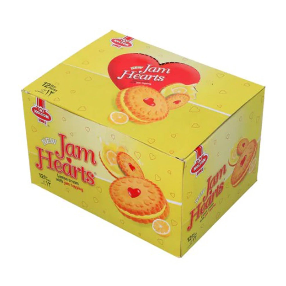 Kolson Jam Hearts Biscuit Lemon Cream with Jam Topping 12 Packs Box