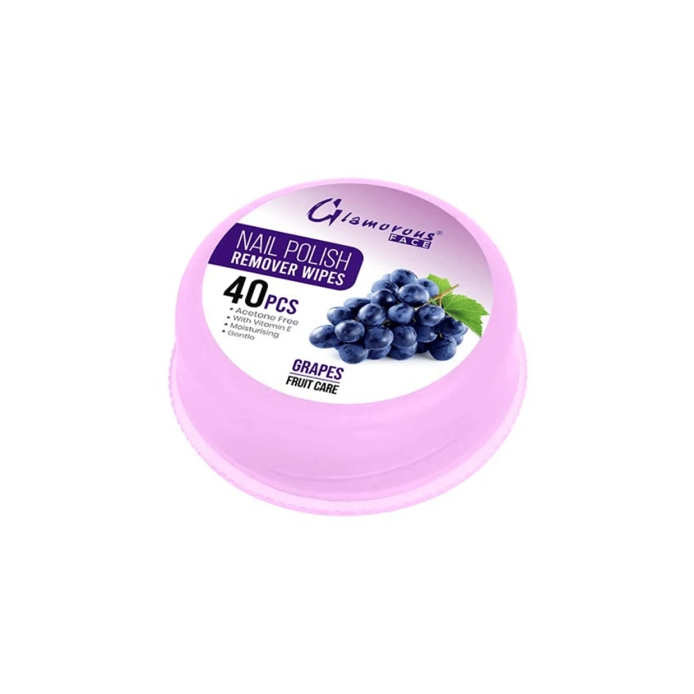 Glamorous Face Nail Remover Wipes Grapes40 Pcs