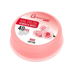 Glamorous Face Nail Remover Wipes Rose 40 Pcs