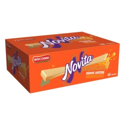 Bisconni Novita Orange Wafers 16 Packs Box