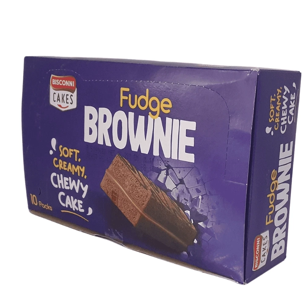 Bisconni Fudge Brownie Soft Creamy Chewy Cake 10 Packs Box