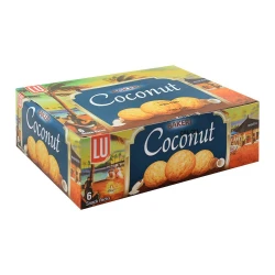 LU Bakeri Coconut Cookies 6 Snack Packs Box