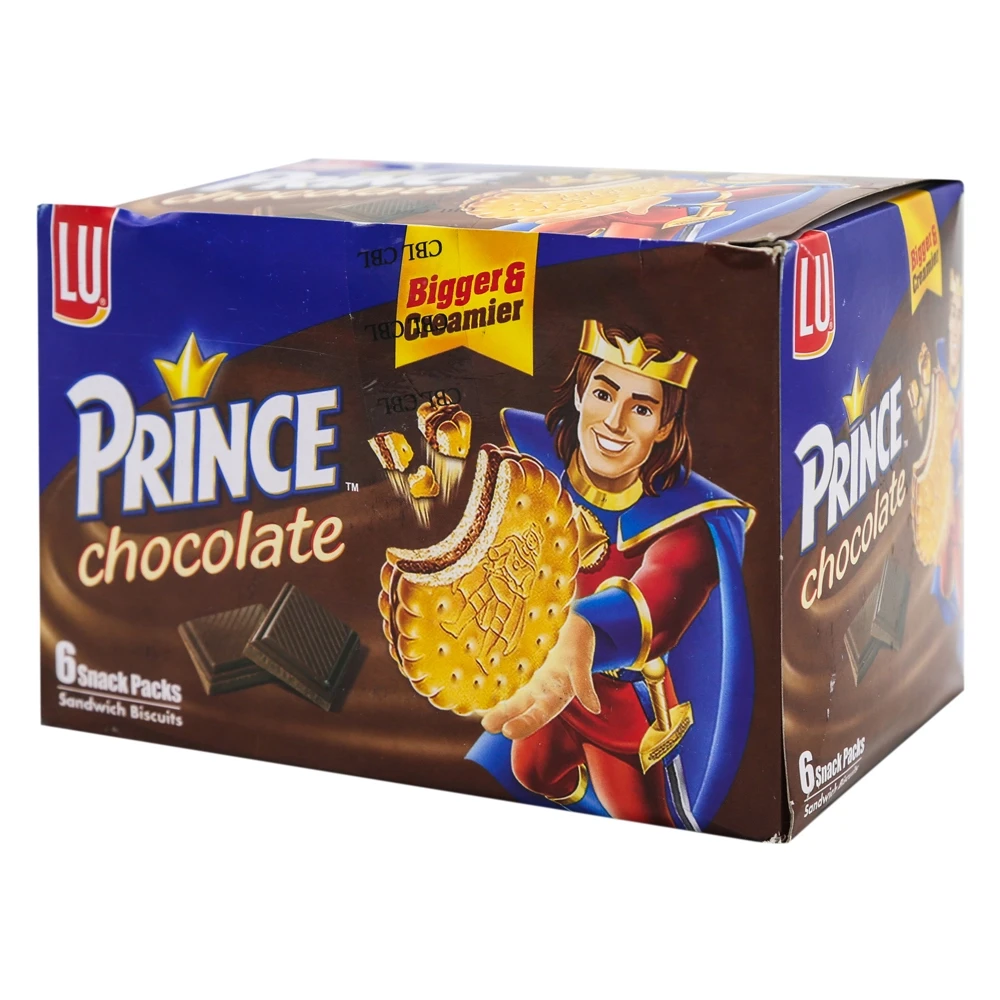 LU Prince Chocolate Biscuits Bigger 6 Snack Packs Box