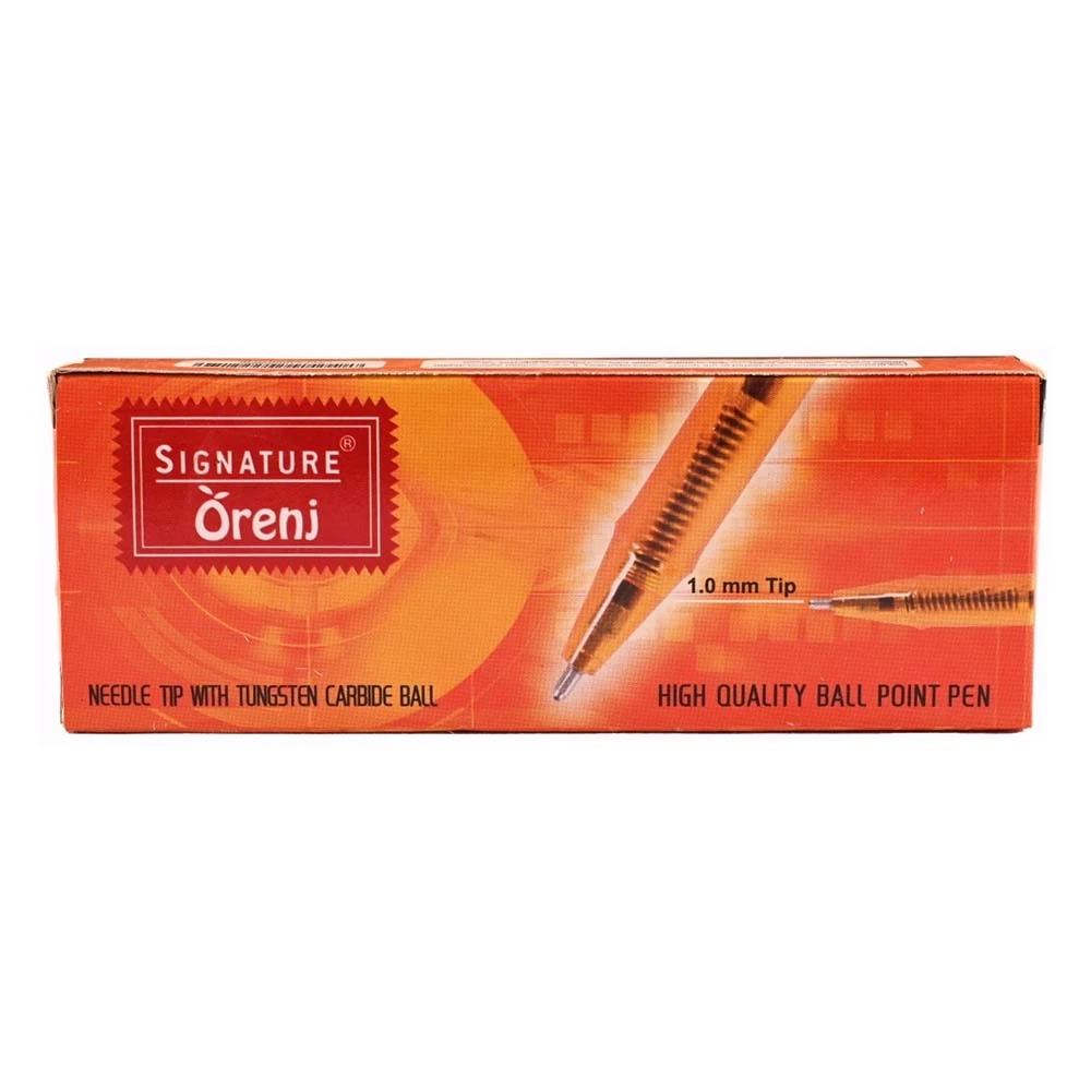 Signature Orenj Black Ball Point 10 Pcs Pack
