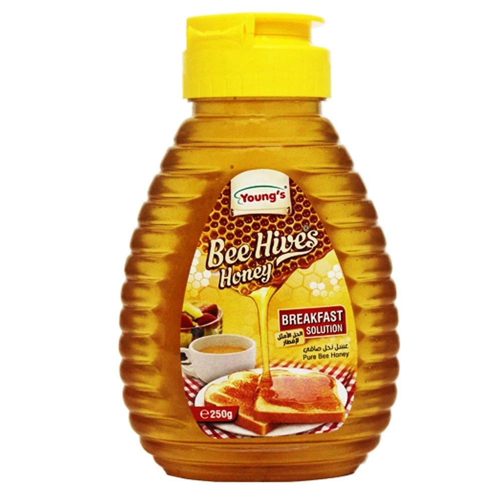 Youngs Bee Hives Natural Honey Squeeze Bottle 250gm