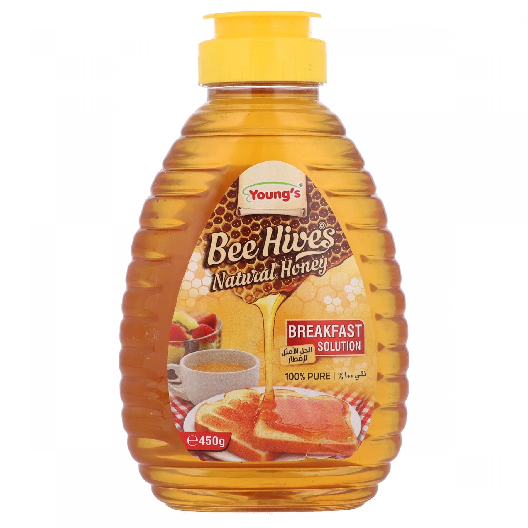 Youngs Bee Hives Natural Honey Squeeze Bottle 450gm