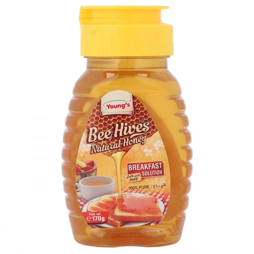 Youngs Bee Hives Natural Honey Squeeze Bottle 170gm