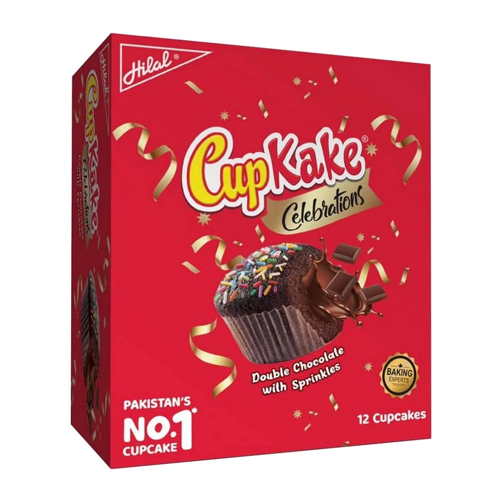 Hilal Cup Kake Celebrations Double Chocolate with Sprinkles 12 Packs Box