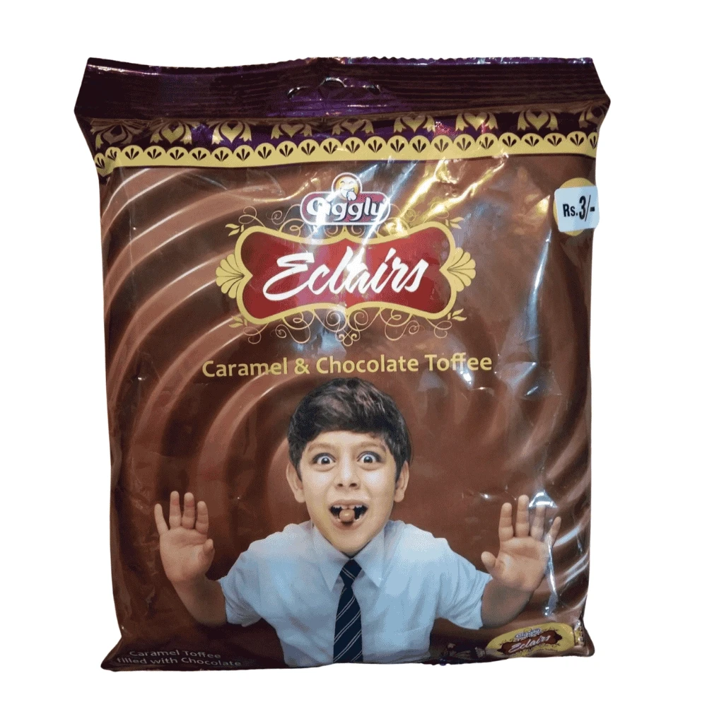 Giggly Eclairs Caramel & Chocolate Toffee 50 Pieces Pouch