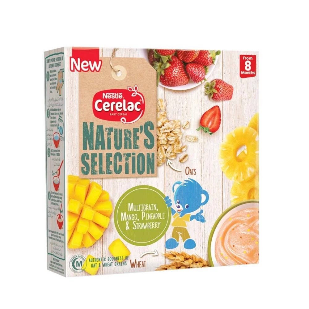 Nestle Cerelac Natures Selection Multigrain, Mango, Pineapple & Strawberry 175gm