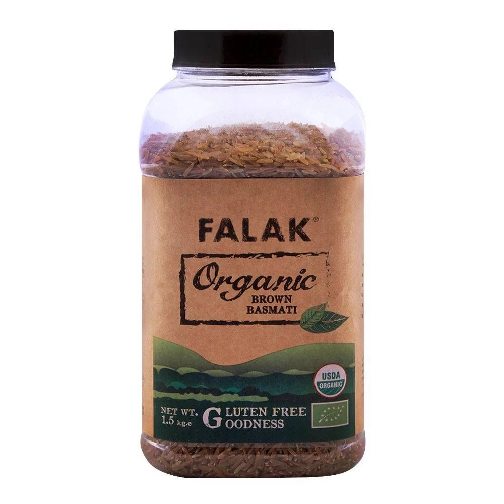 Falak Organic Brown Basmati Rice Jar 1.5kg