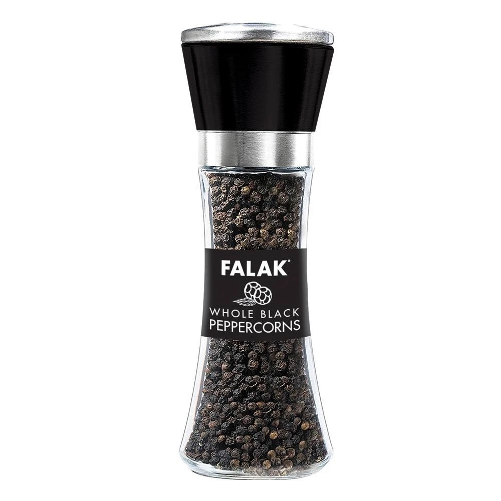 Falak Whole Black Pepper Corns 85gm (Glass Bottle)