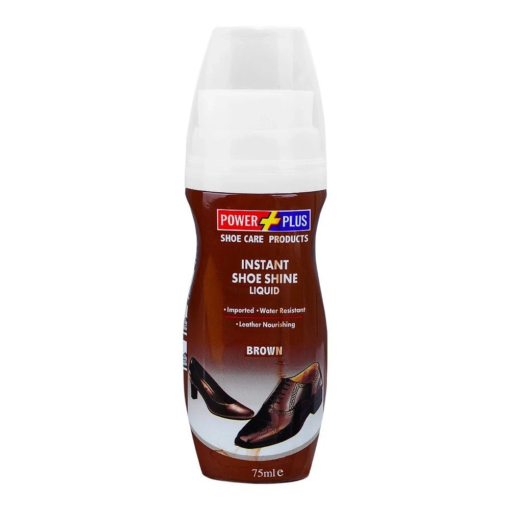Power Plus Instant Shoe Shine Liquid Brown 75ml