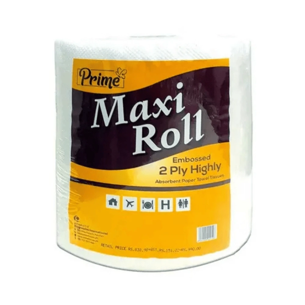 Prime Maxi Kitchen Roll Embossed 2 Ply Highly Absorbent Paper Towel Tissues