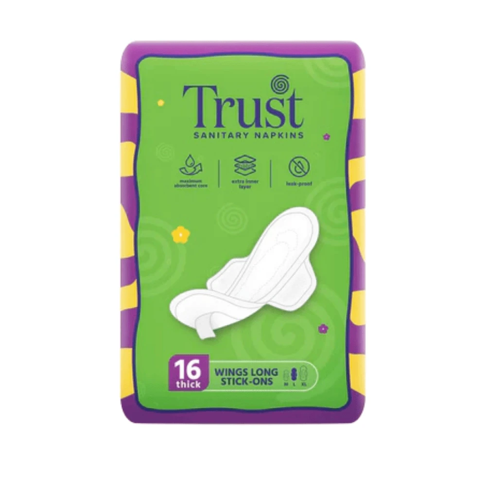 Trust Thicks Wings Long Stick Ons 16 Pcs Sanitary Napkins