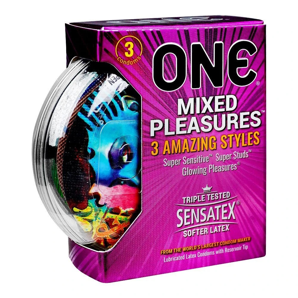 One Mixed Pleasures Condoms 3-Pcs